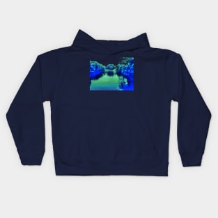 Fantasy Majestic Pond and Fountain in the Middle of Loose Park Kids Hoodie